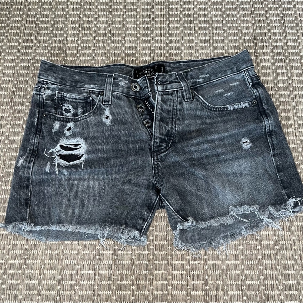 Lucky Brand Gray Jean Shorts with Distressed Details